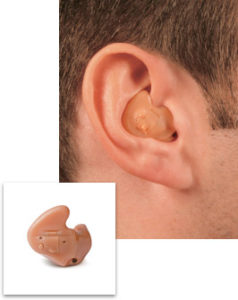 ITE style hearing aid in ear